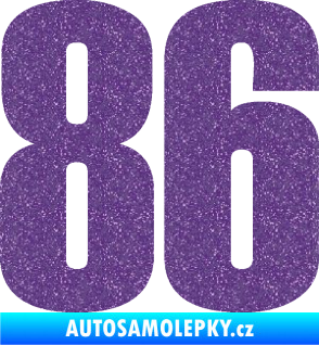 Samolepka Startovní číslo 86 typ 2      Ultra Metalic fialová