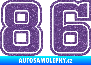 Samolepka Startovní číslo 86 typ 5 Ultra Metalic fialová