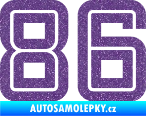 Samolepka Startovní číslo 86 typ 7 Ultra Metalic fialová