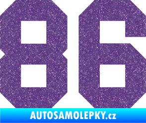 Samolepka Startovní číslo 86 Ultra Metalic fialová
