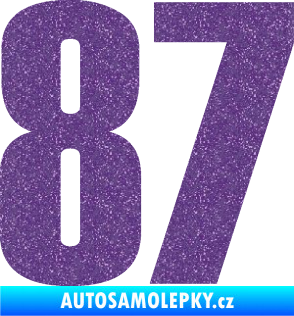 Samolepka Startovní číslo 87 typ 2       Ultra Metalic fialová
