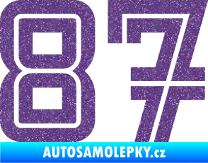 Samolepka Startovní číslo 87 typ 7 Ultra Metalic fialová