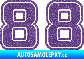 Samolepka Startovní číslo 88 typ 5 Ultra Metalic fialová