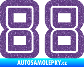 Samolepka Startovní číslo 88 typ 7 Ultra Metalic fialová