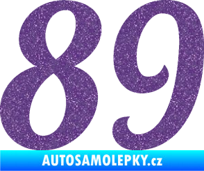 Samolepka Startovní číslo 89 typ 3  Ultra Metalic fialová