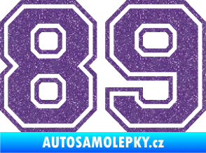Samolepka Startovní číslo 89 typ 4 Ultra Metalic fialová