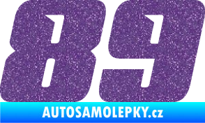 Samolepka Startovní číslo 89 typ 6 Ultra Metalic fialová