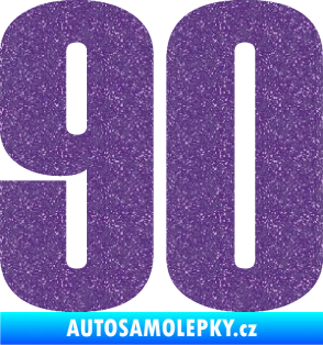 Samolepka Startovní číslo 90 typ 2          Ultra Metalic fialová