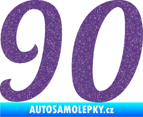 Samolepka Startovní číslo 90 typ 3   Ultra Metalic fialová