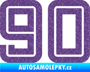 Samolepka Startovní číslo 90 typ 7 Ultra Metalic fialová