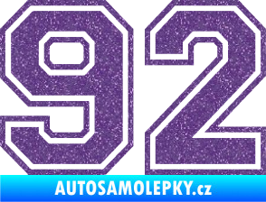 Samolepka Startovní číslo 92 typ 4 Ultra Metalic fialová