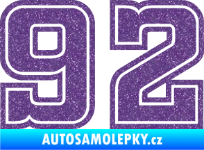 Samolepka Startovní číslo 92 typ 5 Ultra Metalic fialová