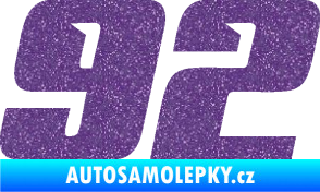 Samolepka Startovní číslo 92 typ 6 Ultra Metalic fialová