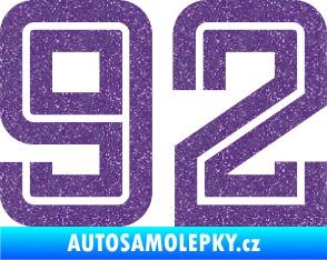 Samolepka Startovní číslo 92 typ 7 Ultra Metalic fialová