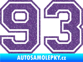 Samolepka Startovní číslo 93 typ 4 Ultra Metalic fialová