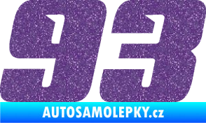 Samolepka Startovní číslo 93 typ 6 Ultra Metalic fialová