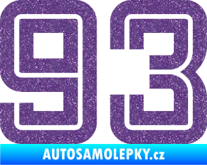 Samolepka Startovní číslo 93 typ 7 Ultra Metalic fialová