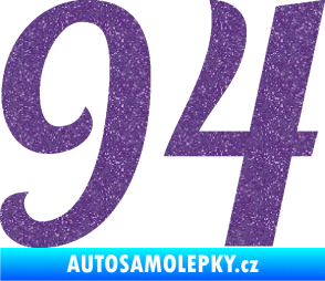 Samolepka Startovní číslo 94 typ 3    Ultra Metalic fialová