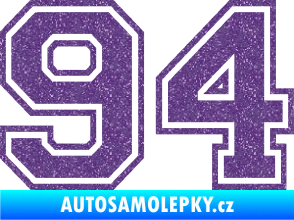 Samolepka Startovní číslo 94 typ 4 Ultra Metalic fialová