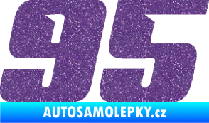 Samolepka Startovní číslo 95 typ 6 Ultra Metalic fialová