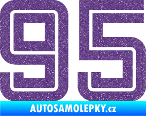 Samolepka Startovní číslo 95 typ 7 Ultra Metalic fialová