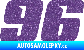 Samolepka Startovní číslo 96 typ 6 Ultra Metalic fialová