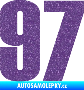 Samolepka Startovní číslo 97 typ 2 Ultra Metalic fialová