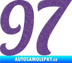 Samolepka Startovní číslo 97 typ 3   Ultra Metalic fialová