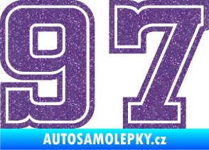 Samolepka Startovní číslo 97 typ 5 Ultra Metalic fialová