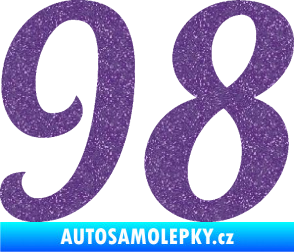 Samolepka Startovní číslo 98 typ 3   Ultra Metalic fialová
