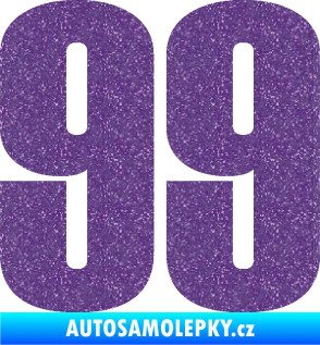 Samolepka Startovní číslo 99 typ 2      Ultra Metalic fialová