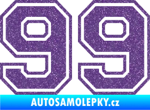 Samolepka Startovní číslo 99 typ 4 Ultra Metalic fialová