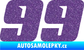 Samolepka Startovní číslo 99 typ 6 Ultra Metalic fialová