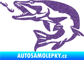 Samolepka Štika 005 levá s návnadou Ultra Metalic fialová