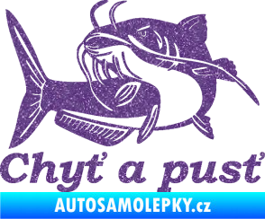 Samolepka Sumec 002 chyť a pusť levá Ultra Metalic fialová
