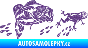 Samolepka Sumec 005 levá se žábou Ultra Metalic fialová