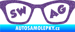 Samolepka Swag nápis v brýlích Ultra Metalic fialová