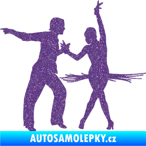 Samolepka Tanec 009 levá latinskoamerický tanec pár Ultra Metalic fialová