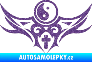 Samolepka Tetování 115 Jin a jang Ultra Metalic fialová