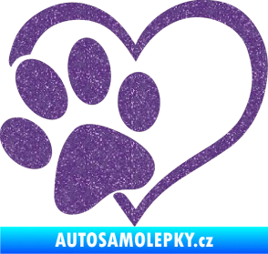 Samolepka Tlapka love levá Ultra Metalic fialová