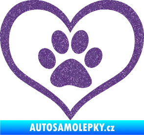 Samolepka Tlapky love 002 Ultra Metalic fialová