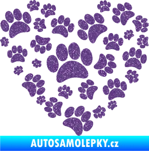 Samolepka Tlapky love 003 Ultra Metalic fialová