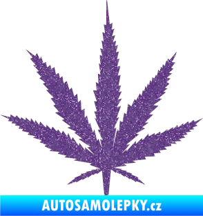 Samolepka Travka 001 lístek marihuany Ultra Metalic fialová