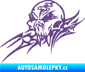 Samolepka Tribal skull levá lebka Ultra Metalic fialová