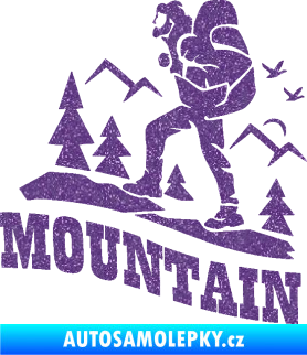 Samolepka Turista 005 levá výšlap na hory Ultra Metalic fialová