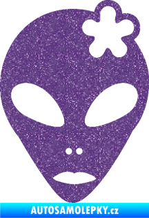 Samolepka UFO 009 slečna s kytičkou pravá Ultra Metalic fialová
