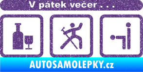 Samolepka V pátek večer  Ultra Metalic fialová