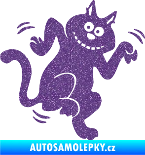 Samolepka Veselá kočka pravá Ultra Metalic fialová