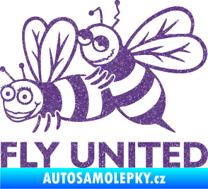 Samolepka Veselé vosy fly united levá Ultra Metalic fialová