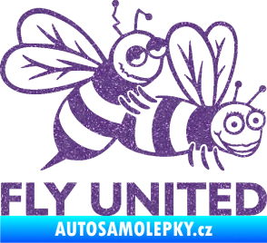 Samolepka Veselé vosy fly united pravá Ultra Metalic fialová